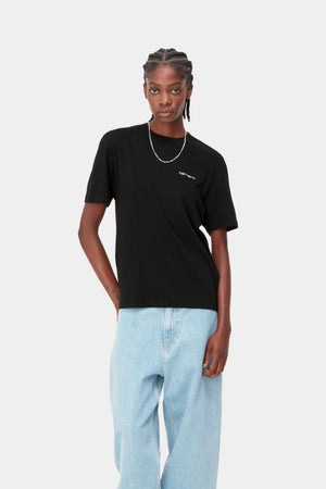 W S/S Script Embroidery T-S